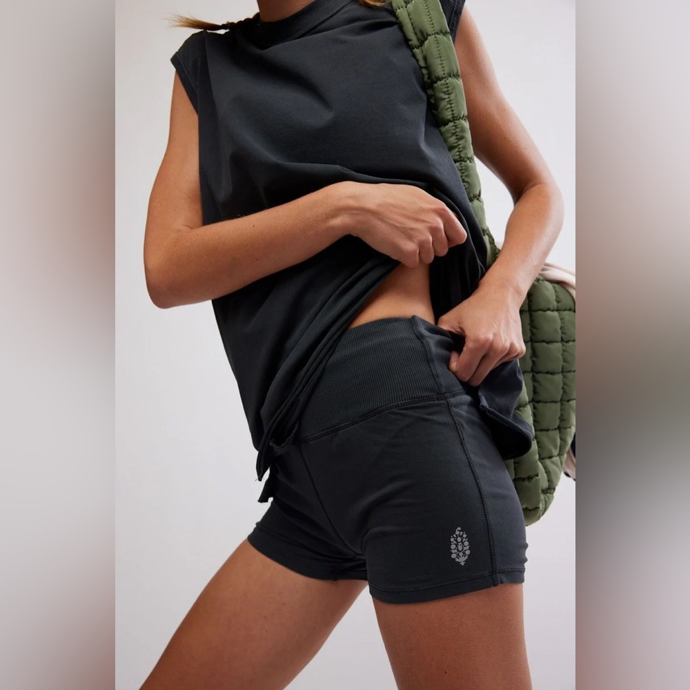 Free People Hot Shot Micro Set Tank Top Shirt and Shorts Workout Athleisure - Picture 7 of 15